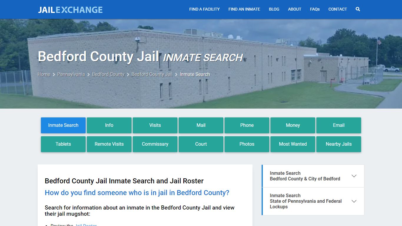 Inmate Search: Roster & Mugshots - Bedford County Jail, PA